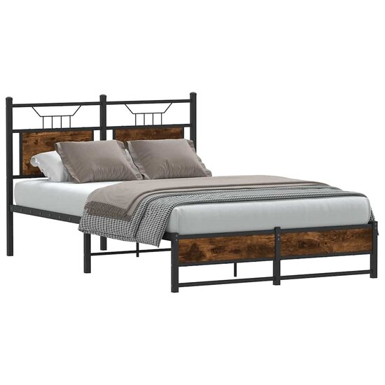 Bedframe Zonder Matras Hout Kleurig 120 x 200 cm Gerookt eiken