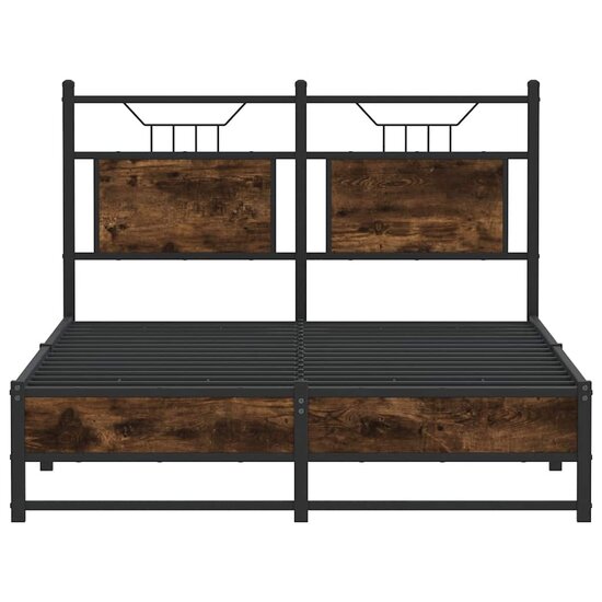 Bedframe Zonder Matras Hout Kleurig 120 x 200 cm Gerookt eiken