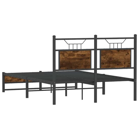 Bedframe Zonder Matras Hout Kleurig 120 x 200 cm Gerookt eiken