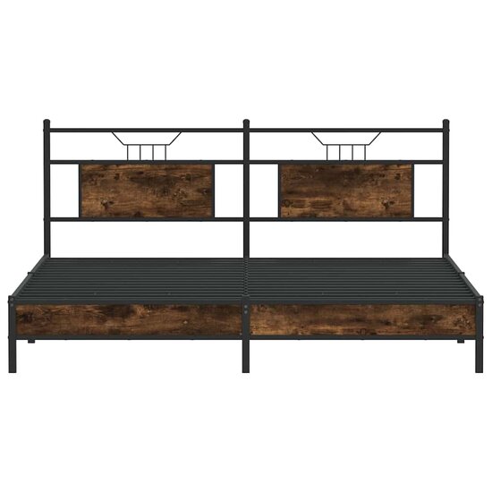 Bedframe Zonder Matras Spaanplaat 183 x 213 cm Gerookt eiken
