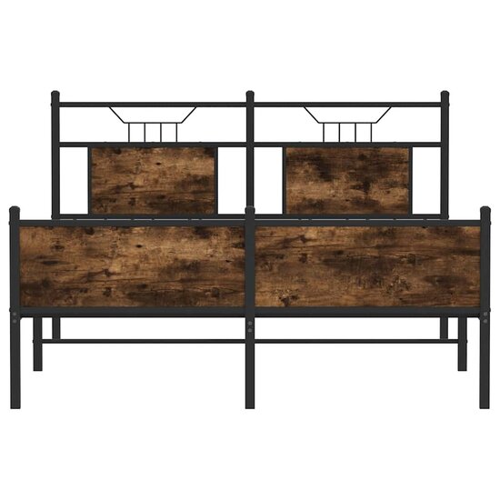 Bedframe Zonder Matras Hout Kleurig 137 x 190 cm Gerookt eiken
