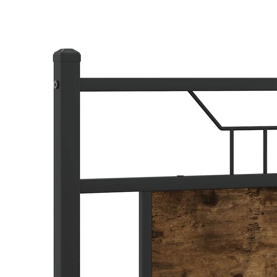 Bedframe Zonder Matras Hout Kleurig 137 x 190 cm Gerookt eiken