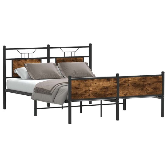 Bedframe Zonder Matras Hout Kleurig 140 x 200 cm Gerookt eiken