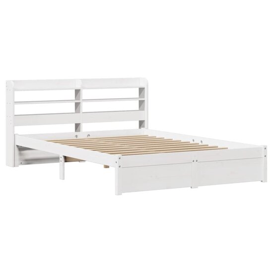 Bedframe Met Hoofdeinde Zonder Matras 140 x 190 cm Wit