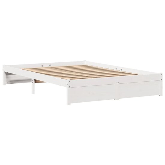 Bedframe Met Hoofdeinde Zonder Matras 140 x 190 cm Wit