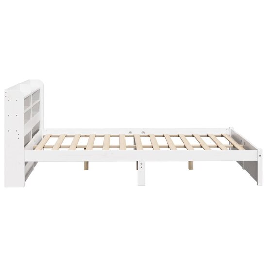 Bedframe Met Hoofdeinde Zonder Matras 140 x 190 cm Wit