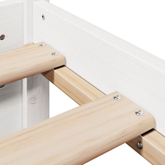 Bedframe Met Hoofdeinde Zonder Matras 140 x 190 cm Wit