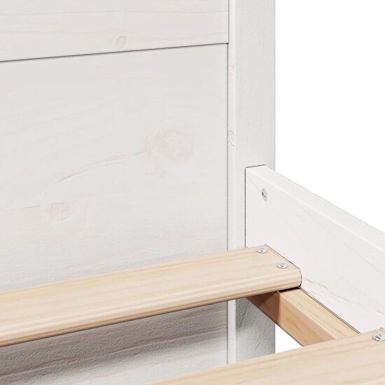 Bedframe Met Hoofdbord Massief Grenenhout Wit 150X200 Cm