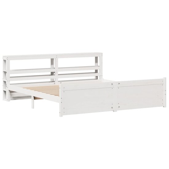 Bedframe Met Hoofdeinde Zonder Matras 200X200 Cm Wit Cr&egrave;me