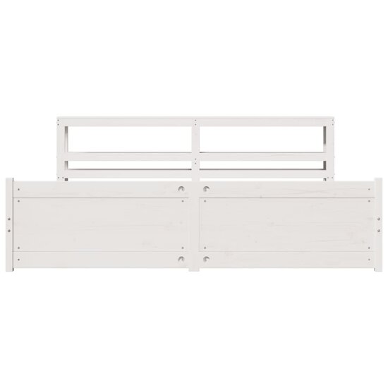 Bedframe Met Hoofdeinde Zonder Matras 200X200 Cm Wit Cr&egrave;me