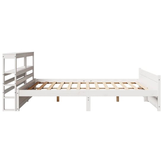 Bedframe Met Hoofdeinde Zonder Matras 200X200 Cm Wit Cr&egrave;me