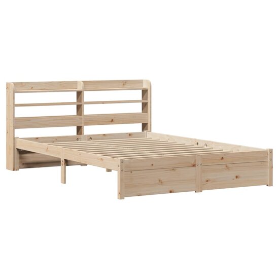 Bedframe Met Hoofdbord Massief Grenenhout 120 x 200 cm Bruin