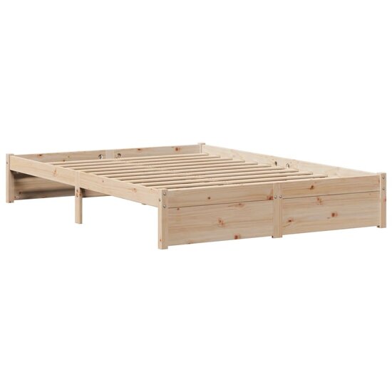 Bedframe Met Hoofdbord Massief Grenenhout 120 x 200 cm Bruin