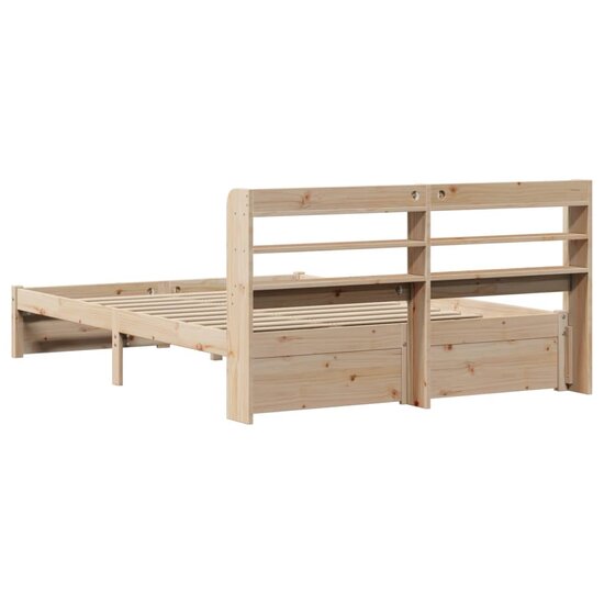 Bedframe Met Hoofdbord Massief Grenenhout 120 x 200 cm Bruin