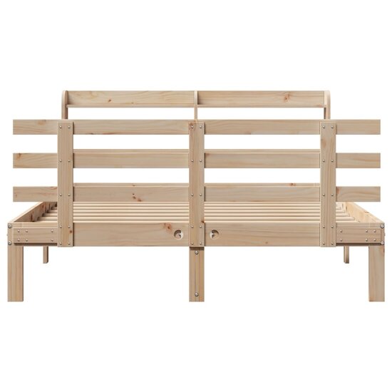 Bedframe Met Hoofdbord Massief Grenenhout 120 x 200 cm Bruin