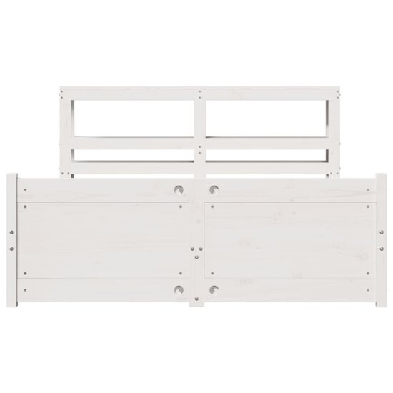 Bedframe Met Hoofdeinde Zonder Matras 160X200 Cm Wit Oud Hout