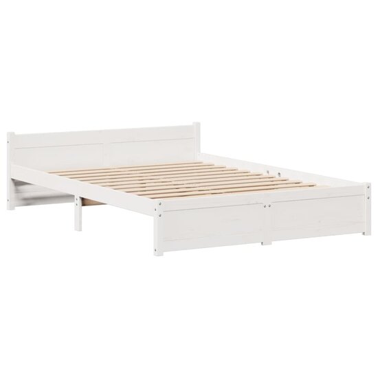 Bedframe Met Hoofdeinde Zonder Matras 160X200 Cm Wit Oud Hout