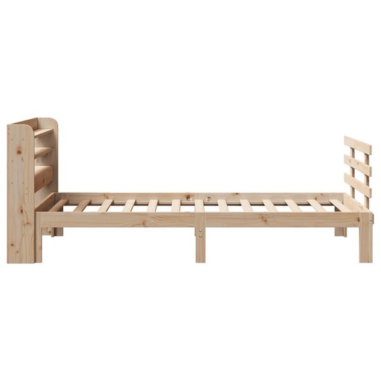 Bedframe Met Hoofdbord Massief Grenenhout 90 x 200 cm Bruin