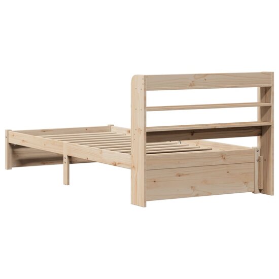 Bedframe Met Hoofdbord Massief Grenenhout 90 x 190 cm Bruin