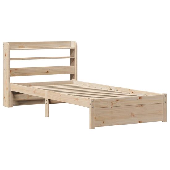 Bedframe Met Hoofdbord Massief Grenenhout 75 x 190 cm Bruin