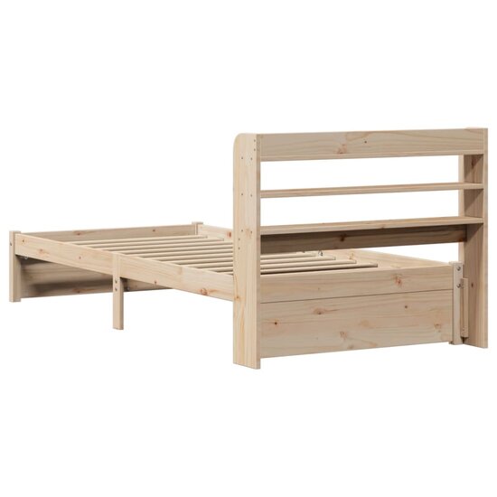 Bedframe Met Hoofdbord Massief Grenenhout 75 x 190 cm Bruin