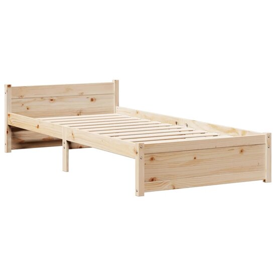 Bedframe Met Hoofdbord Massief Grenenhout 75X190 Cm