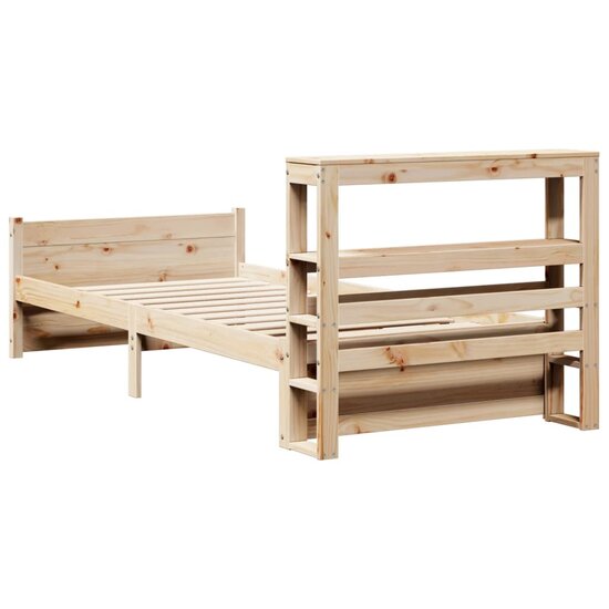 Bedframe Met Hoofdbord Massief Grenenhout 75X190 Cm
