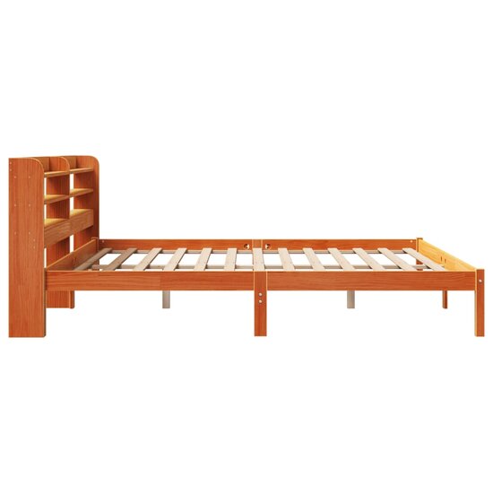 Bedframe Met Hoofdbord Massief Grenenhout 200 x 200 cm Wasbruin