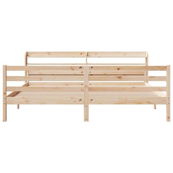 Bedframe Met Hoofdbord Massief Grenenhout 200 x 200 cm Bruin