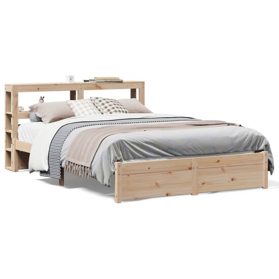Bedframe Met Hoofdbord Massief Grenenhout 150 x 200 cm Bruin