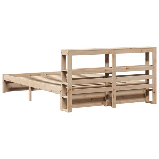 Bedframe Met Hoofdbord Massief Grenenhout 150 x 200 cm Bruin