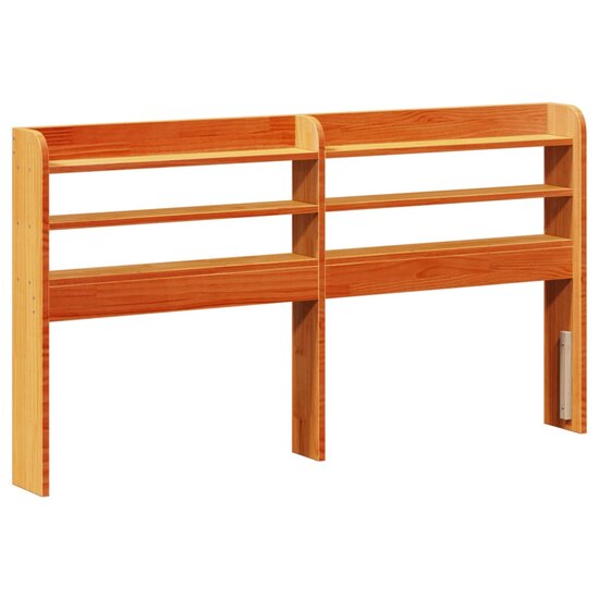 Bedframe Met Hoofdbord Massief Grenenhout 135 x 190 cm Wasbruin