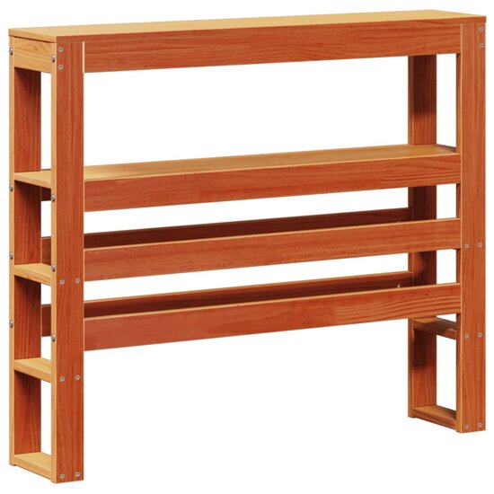 Bedframe Met Hoofdbord Massief Grenenhout Wasbruin 100X200 Cm Betongrijs
