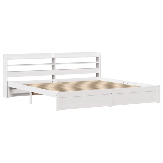 Bedframe Met Hoofdeinde Zonder Matras 180 x 200 cm Wit