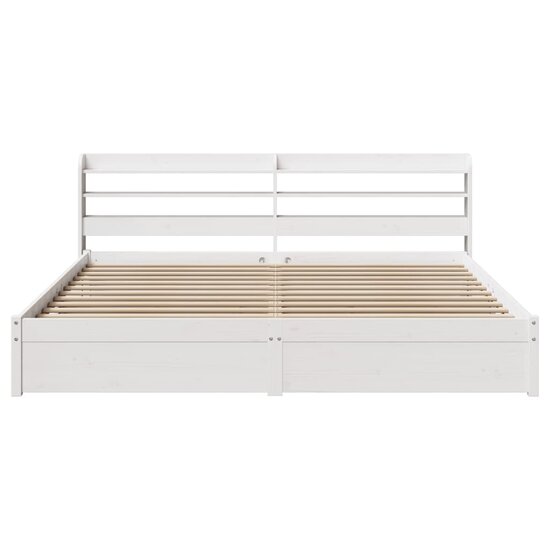 Bedframe Met Hoofdeinde Zonder Matras 180 x 200 cm Wit