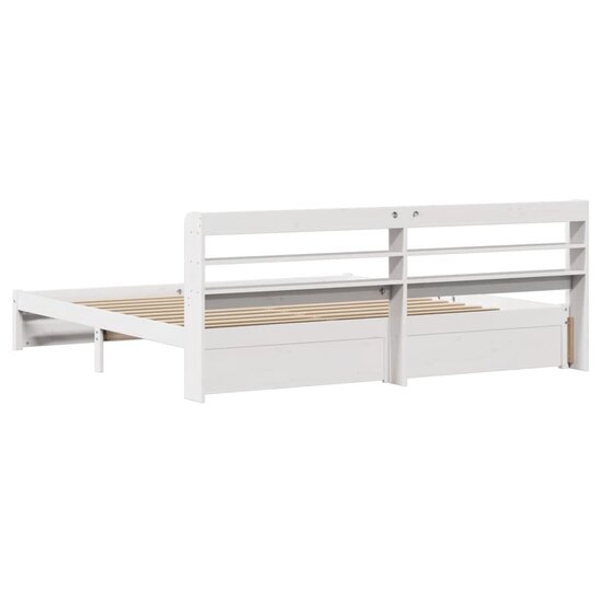 Bedframe Met Hoofdeinde Zonder Matras 180 x 200 cm Wit