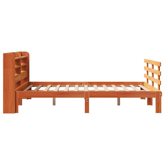 Bedframe Met Hoofdbord Massief Grenenhout 120 x 200 cm Wasbruin