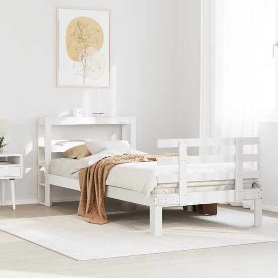 Bedframe Met Hoofdeinde Zonder Matras 100X200 Cm Wit