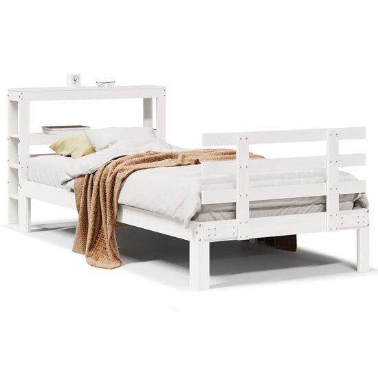 Bedframe Met Hoofdeinde Zonder Matras 100X200 Cm Wit