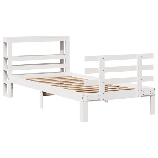 Bedframe Met Hoofdeinde Zonder Matras 100X200 Cm Wit