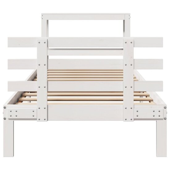 Bedframe Met Hoofdeinde Zonder Matras 100X200 Cm Wit