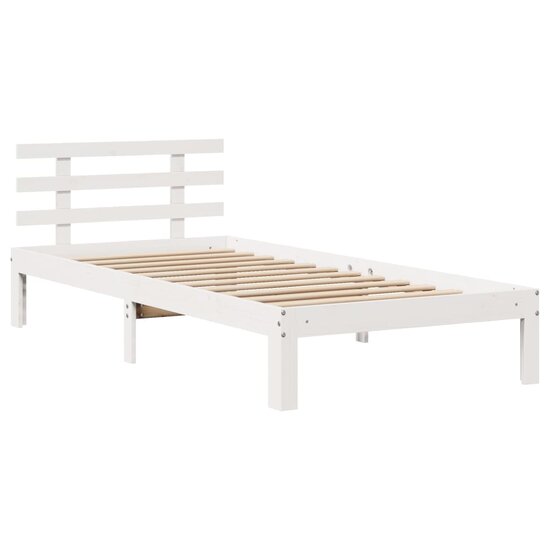 Bedframe Met Hoofdeinde Zonder Matras 100X200 Cm Wit