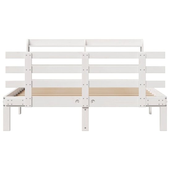 Bedframe Met Hoofdeinde Zonder Matras 160 x 200 cm Wit