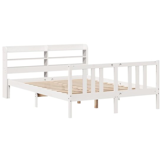 Bedframe Met Hoofdeinde Zonder Matras 160 x 200 cm Wit
