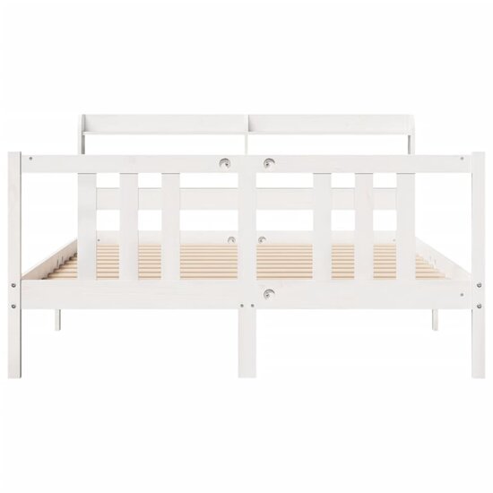 Bedframe Met Hoofdeinde Zonder Matras 160 x 200 cm Wit
