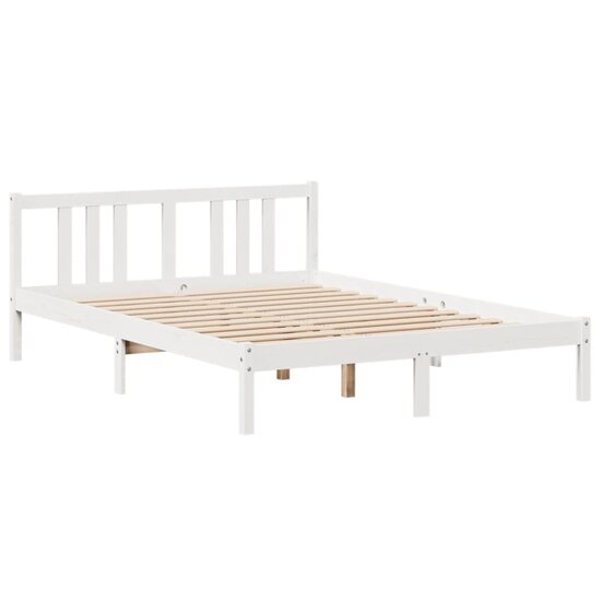 Bedframe Met Hoofdeinde Zonder Matras 160 x 200 cm Wit