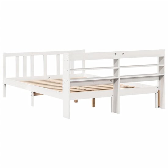 Bedframe Met Hoofdeinde Zonder Matras 160 x 200 cm Wit