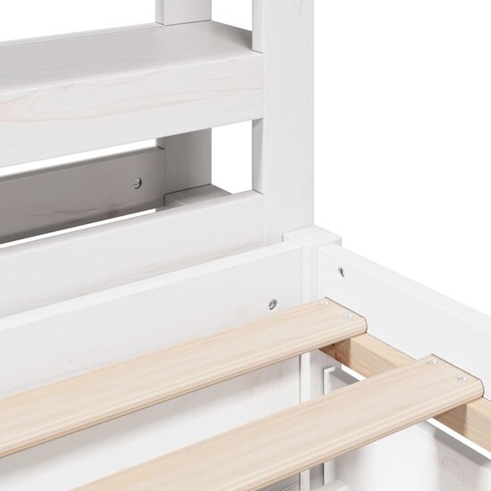 Bedframe Zonder Matras Massief Grenenhout 140X200 Cm 100 x 200 cm Wit