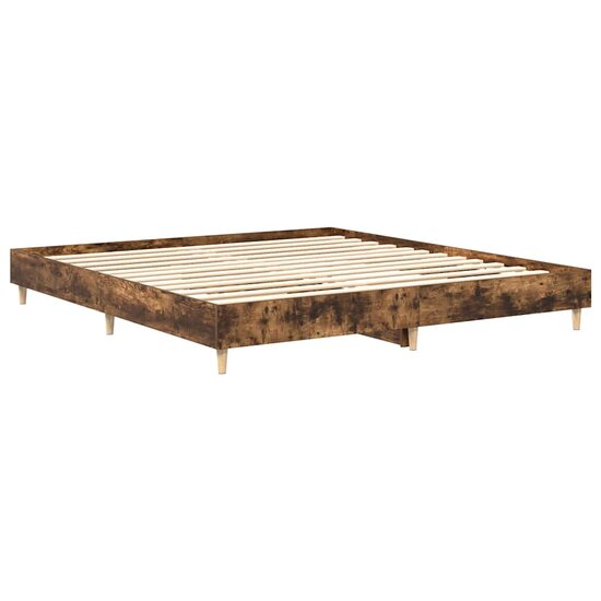 Bedframe Zonder Matras Hout Kleurig 180 x 200 cm Gerookt eiken