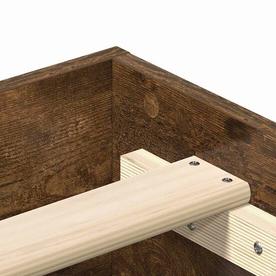 Bedframe Zonder Matras Hout Kleurig 180 x 200 cm Gerookt eiken